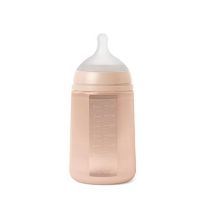 Biberon silicone d&eacute;bit moyen colour essence rose (240 ml)
