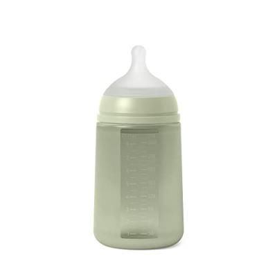 Biberon silicone d&eacute;bit moyen colour essence vert (240 ml)