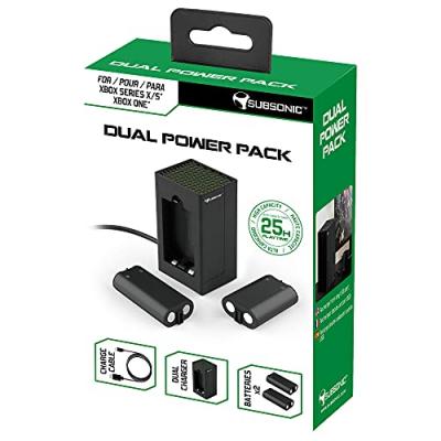 Kit de charge dual Power Subsonic pour Xbox Series X/X/S Noir
