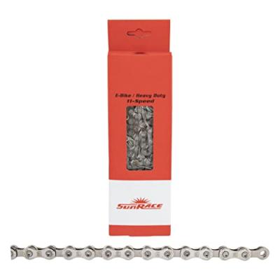 Chaine velo 11v. sunrace cn11e gris 126m attache rapide (e bike/vae)