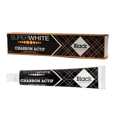SUPERWHITE Dentifrice Blancheur au Charbon Actif Black Edition, 75 ml