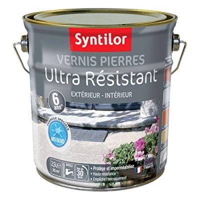 Vernis Pierres ext&eacute;rieur / int&eacute;rieur SYNTILOR, incolore satin&eacute;, 2.5 l