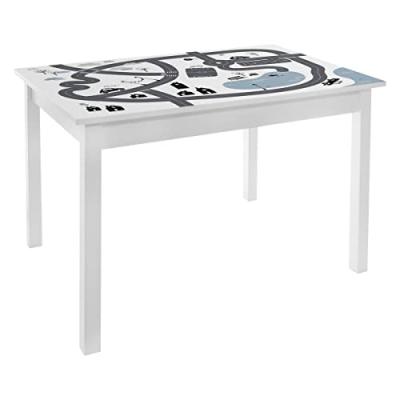 Bureau table enfant Print Douceur - L. 77 x H. 48 cm - Blanc et gris
