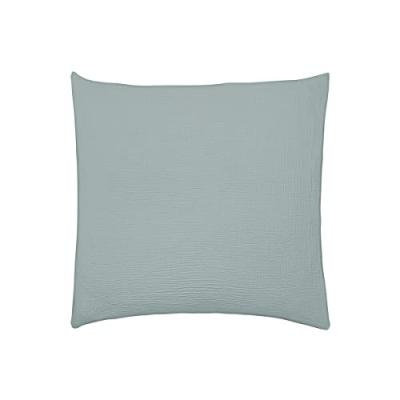 Taie d'oreiller en gaze de coton lav&eacute;e Tendresse Celadon 65x65 cm