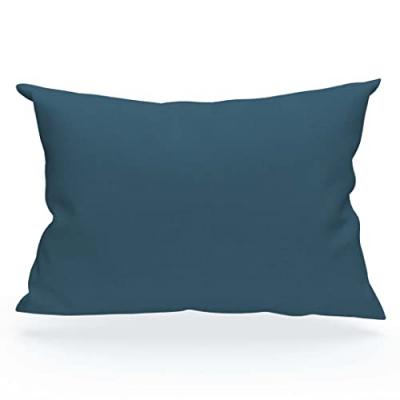 Taie d'oreiller en coton 57 fils 50x70 cm UNI bleu canard, par Soleil d'ocre