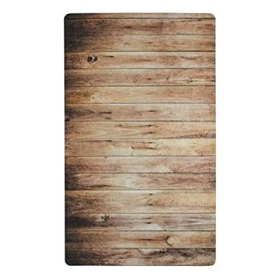 Woody vinyle - Tapis de cuisine imprim&eacute; bois marron 45x75 - Marron