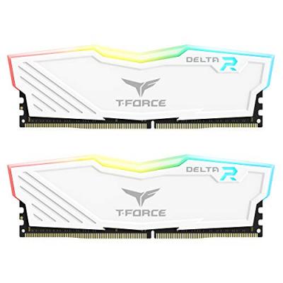 T-Force Delta RGB - 2 x 16 Go - DDR4 3200 MHz CL 16 - Blanc