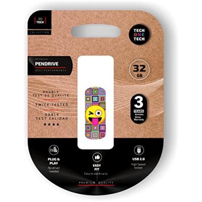 TechOneTech Cl&eacute; USB Tech Emoji Gui&ntilde;o M&eacute;moire USB 2.0 32 Go