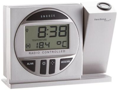 Technoline R&eacute;veil &agrave; projection, 123 x 36 x 91 mm, argent&eacute;