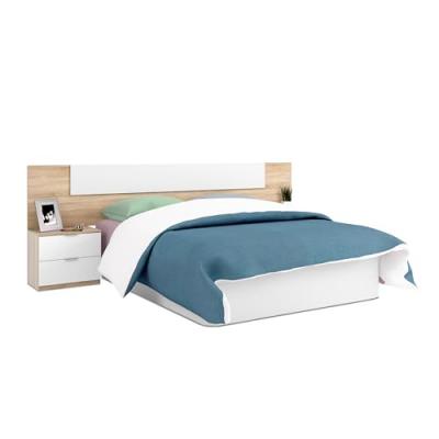 But T&ecirc;te de lit LINEA 2 chevets et 4 tiroirs blanc