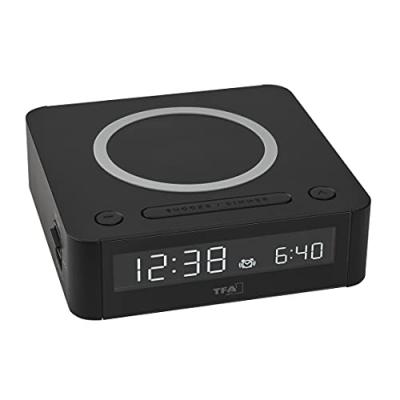 TFA Dostmann 60.2030.01 &agrave; quartz R&eacute;veil noir Heures de r&eacute;veil 1