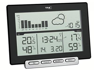 Station m&eacute;t&eacute;o radiopilot&eacute;e Dostmann Meteo Sens 35.1139.01 Pr&eacute;visions m&eacute;t&eacute;orologiques 12 &agrave; 24 heures