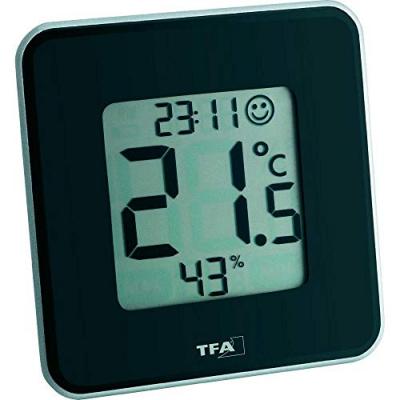 Thermo-hygrom&egrave;tre TFA Dostmann Style noir
