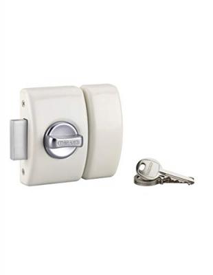 Verrou de porte d'entr&eacute;e design 5 goup. 40 mm blanc 3 cl&eacute;s