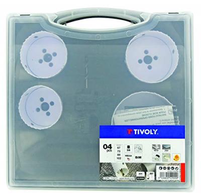 Scie cloche M&eacute;tal Bois durs Placo TIVOLY BIM &Oslash;67 &agrave; 102mm coffret 5pcs