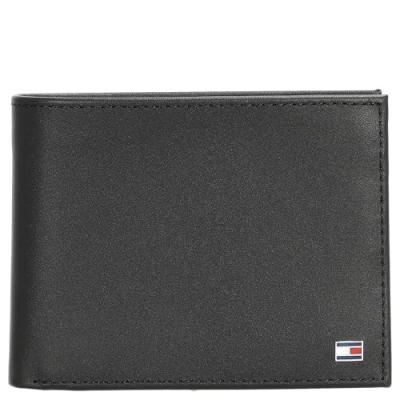 Tommy Hilfiger Eton Flap And Coin Pocket Leather Noir Homme