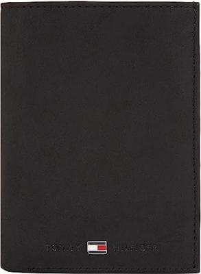 Portefeuille 3 volets en cuir gras Johnson noir - Tommy Hilfiger