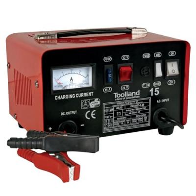 Toolland AC15 - Chargeur Batterie Accu - 12/24V - Fonction boost - Plomb Acide - 30x21x18.5cm