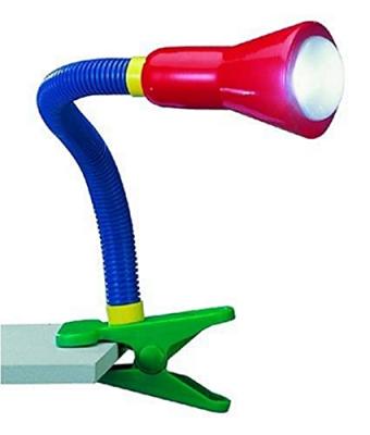Lampe de bureau flexo multicolore 1xe14 avec clip trio lighting