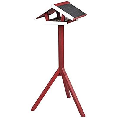 NATURA Mangeoire oiseaux avec pied 46 x 22 x 44 cm/1,15 m rouge blanc 