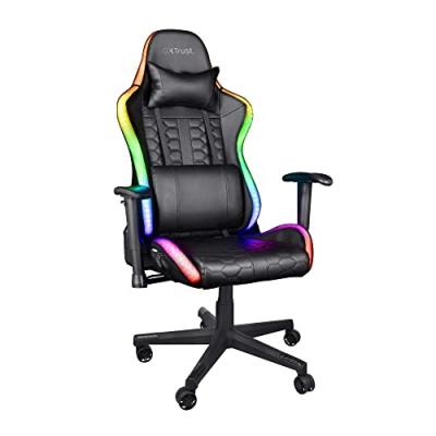 Chaise gaming &eacute;clair&eacute;e par LED RVB Trust GXT 716 Rizza Noir 