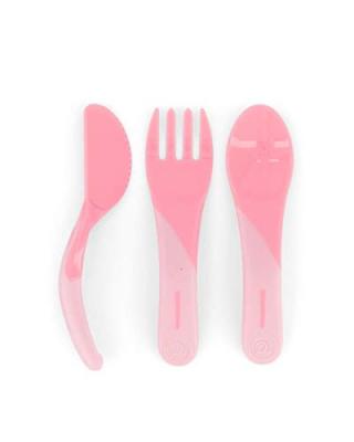 TWISTSHAKE Couverts enfant 6 m+ polypropyl&egrave;ne rose pastel 3 pi&egrave;ces