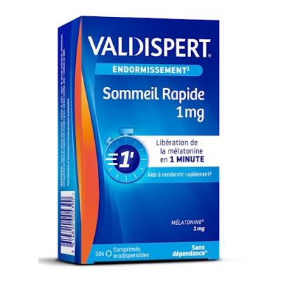 VALDISPERT M&eacute;latonine 1.0mg endormissement x50 comprim&eacute;s