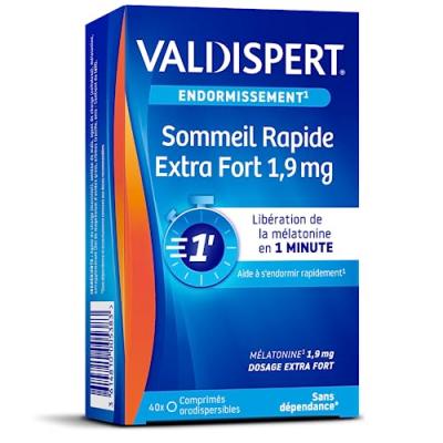 Endormissement Rapide Extra Fort 1.9mg 40 comprim&eacute;s Valdispert