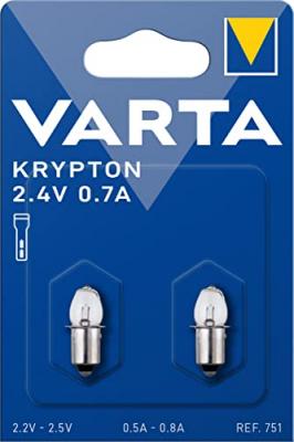 Lot de 2 ampoules pour lampe de poche Krypton 751 - 2,4 V - 0,70 A