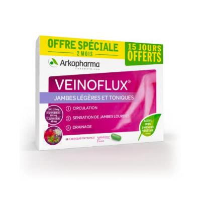 ARKOPHARMA Veinoflux jambes l&eacute;g&egrave;res et toniques boite de 60 g&eacute;lules