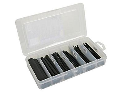 VELLEMAN K/STB2G 143208 Lot de 85 gaines thermor&eacute;tractables avec adh&eacute;sif int&eacute;rieur Noir 10 cm