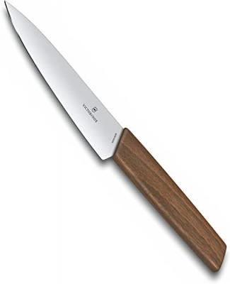 Victorinox Swiss Ideal Couteau d&rsquo;Office dans un Emballage Cadeau, 15 Cm, Bois de Noyer