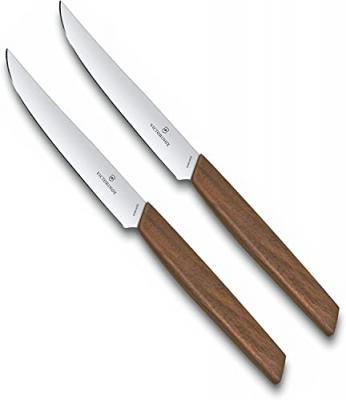 Victorinox Swiss Modern Lot de 2 couteaux &agrave; steak, noyer