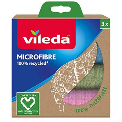 Lot de 3 chiffons multi-usages Vileda 100% microfibre, recycl&eacute; ECO