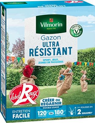 VILMORIN Semences de gazon ultra-r&eacute;sistant Label Rouge - 3 kg
