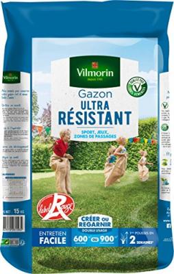 VILMORIN Semences de gazon ultra-r&eacute;sistant Label Rouge - 15 kg