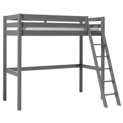 Vipack lit mezzanine enfant pino 90x200cm gris PIMZ9017