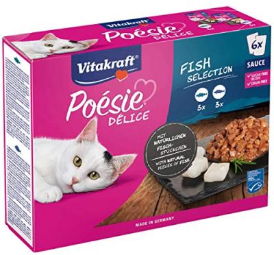 P&acirc;t&eacute;e Pour Chat Assortiment Poisson Vitakraft - Le Paquet De 6 Sachets