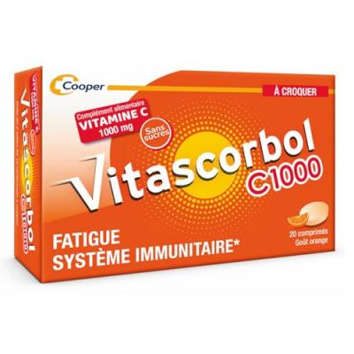 Vitascorbol C1000 &Agrave; Croquer - Compl&eacute;ment Alimentaire Vitamine C - 20 Comprim&eacute;s