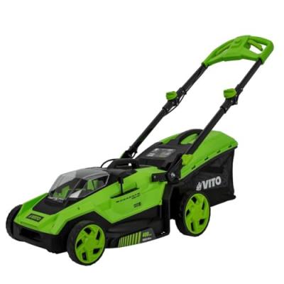 Tondeuse &agrave; batterie 40v moteur brushless largeur 400mm bac 40l 6 hauteurs de coupe 25-75mm vito 