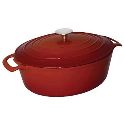 Vogue Cocotte ovale en fonte Rouge Grand format 125 x 230 x 305 mm 6 l