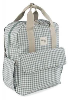 Walking Mum Sac &agrave; dos I Love Vichy pour poussette vert. Couleur: Vert