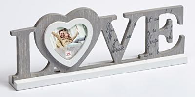Walther Love Schriftzug 8x7.7 Cm Wood Portrait Photo Frame Gris