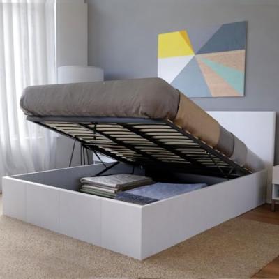 Lit coffre BARCELONA 160x200 + 1 sommier / Blanc/ 210x176x88