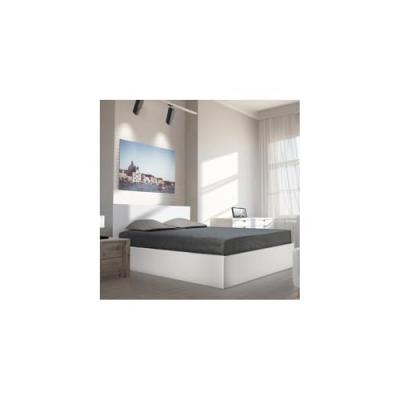 Lit coffre madrid 140x200 + 1 sommier / Blanc/ 206x152x85