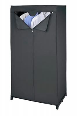 Armoire-penderie deep black - film plastique, 75 x 150 x 50 cm - noir
