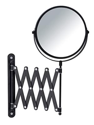 Miroir mural &agrave; bras t&eacute;lescopique - Noir