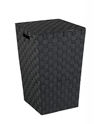Panier &agrave; linge - Adria - Plastique tress&eacute; - Carr&eacute; - 48 L - noir WENKO