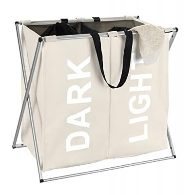 Wenko - Panier &agrave; linge pliant Duo Dark & Light 120L