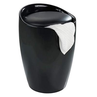 Wenko Tabouret de douche noir - Wenko - Panier &agrave; linge int&eacute;gr&eacute;